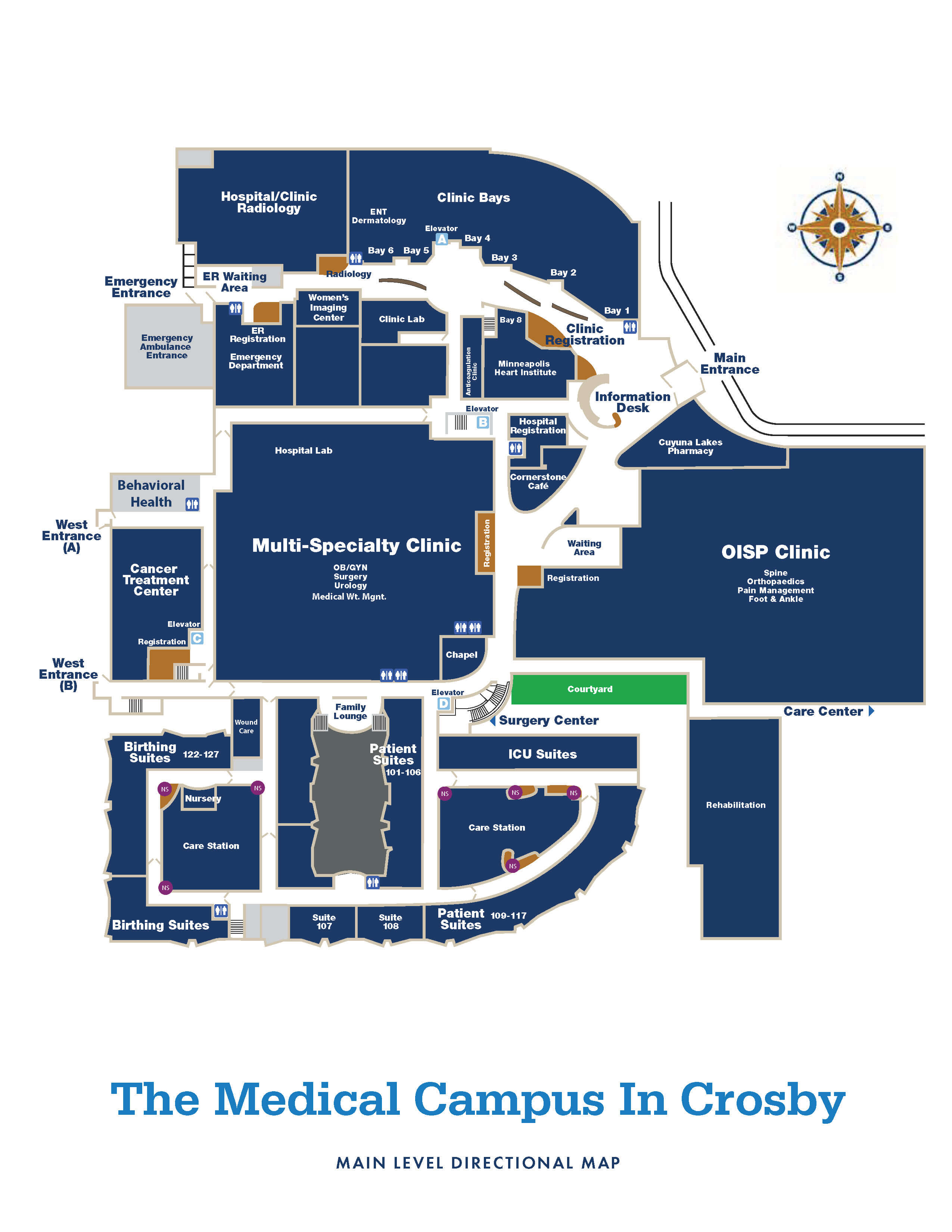 CRMC Directional Map of Main Level