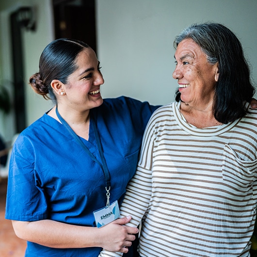 A CRMC aid helps a patient get up and be active.