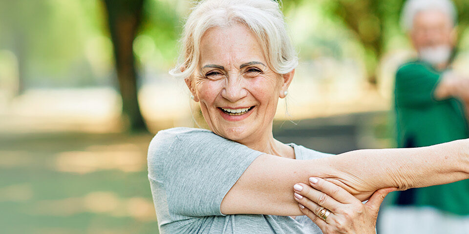 Senior Woman Stretching Spine