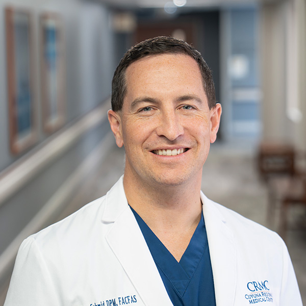 Foot and ankle surgeon Stephen C. Schmid, DPM, FACFAS, at Cuyuna Regional Medical Center, providing care in Baxter and Crosby, Minnesota.