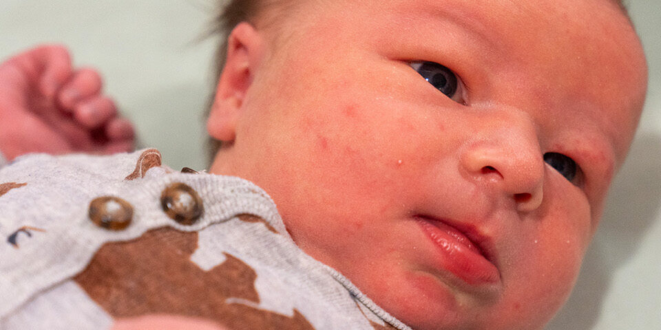 Newborn Daniel Louis, the first baby born at Cuyuna Regional Medical Center in 2026.